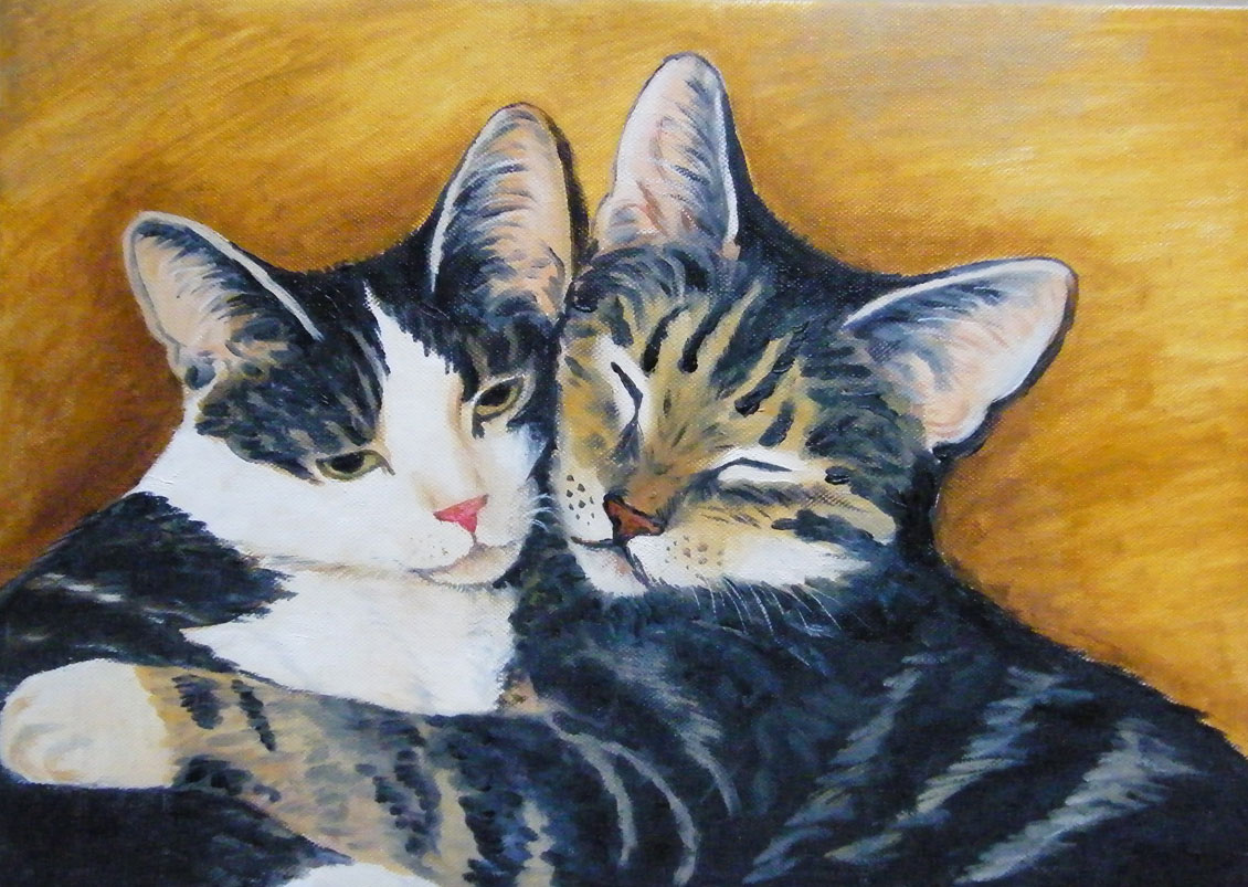 obraz olejny koty małgorzata jaskłowska
