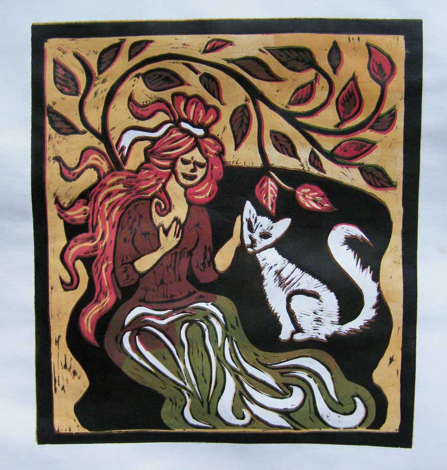 linoryt panna z kotem małgorzata jaskłowska