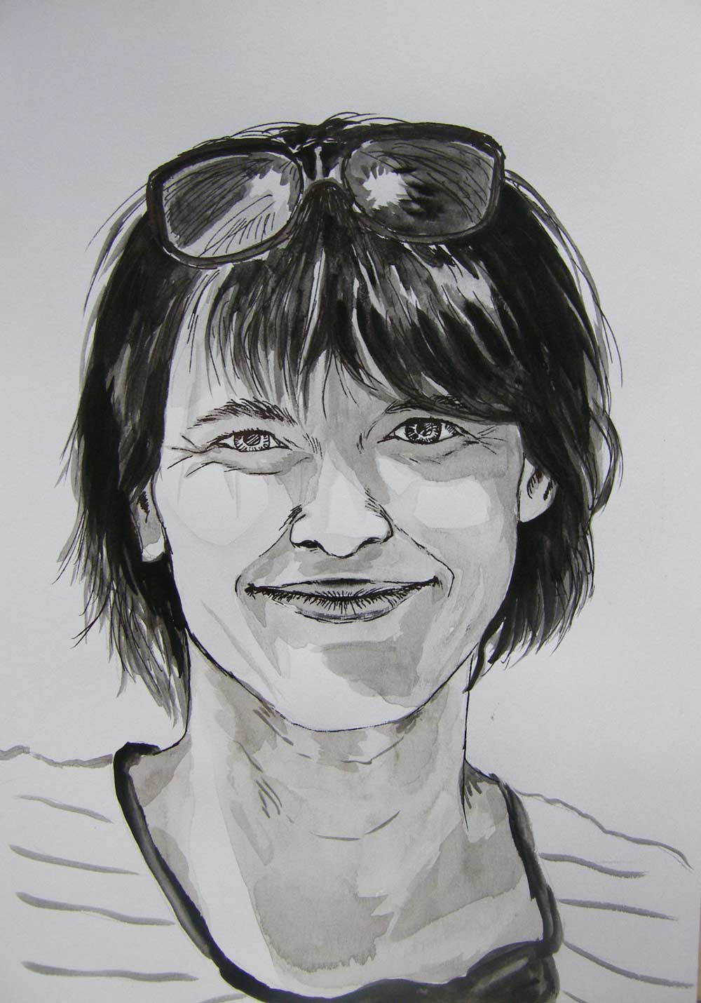 portret rysunek tuszem małgorzata jaskłowska
